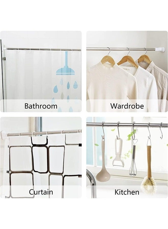 Happy Home Extendable Stainless Steel Tension Rod 70–120cm No Drilling, Heavy Duty Telescopic Pressure Rod Multi-Purpose for Shower Curtain Rail, Closet Clothes Hanging, Laundry Drying, Window Curtain, Wardrobe & Doorway, Rust-Resistant, Anti-Slip, Space-Saving for Bathroom & Home Use - Image 4